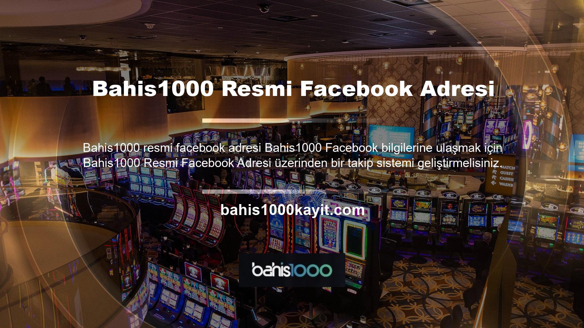 Bu sitenin resmi Facebook hesabının adresi Bahis1000