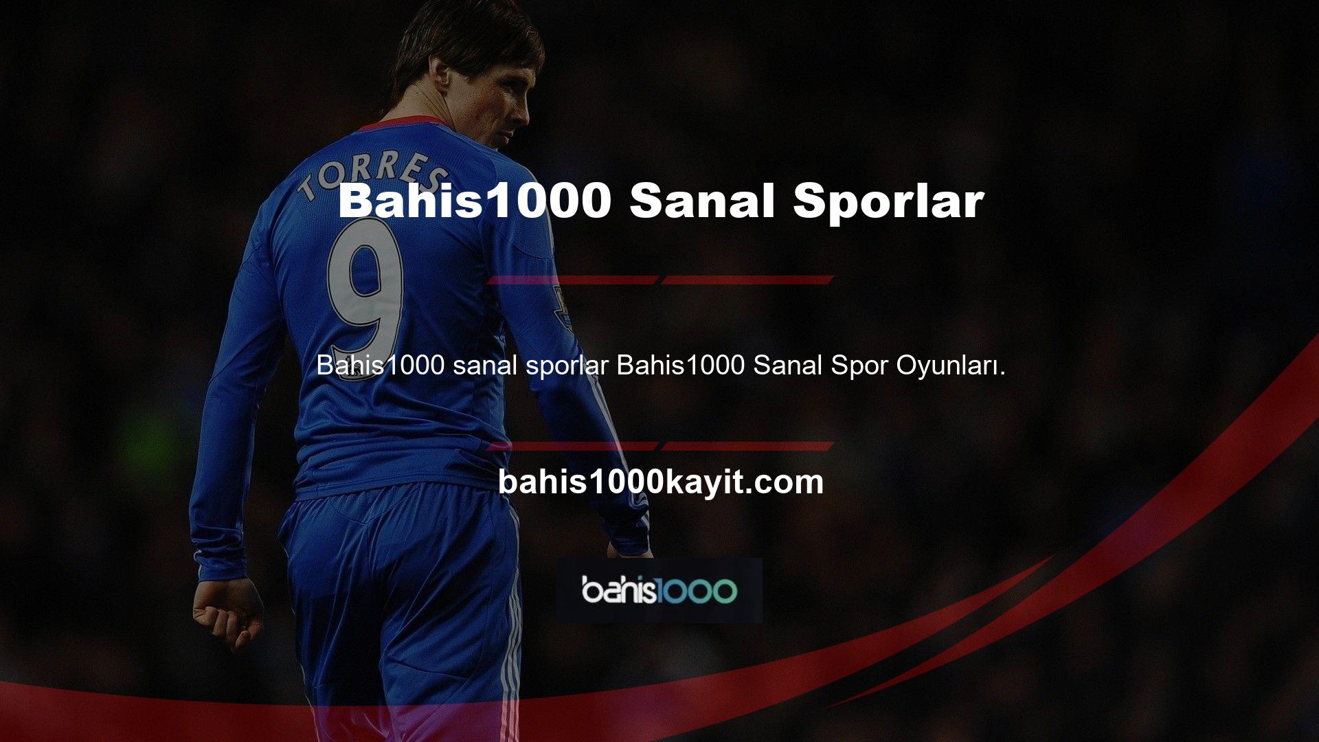 Bahis1000 sanal spor oyunları sunmaktadır